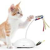 gelrovaled Juguetes interactivos para Gatos, Juguetes electrónicos para Gatos Mariposa, 3 Modos de Juego para Gatos y Gatitos, Juguetes para Gatos Inteligentes, 7 Colores LED y Carga USB
