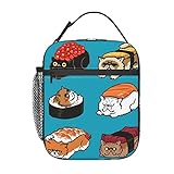ZORIN Divertidas bolsas de almuerzo con diseño de gato persa en 3D con aislamiento térmico, reutilizable, a prueba de fugas, para niños, adolescentes, trabajo escolar