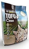 Croci Arenero Tofu Clean 10L – Arenero para gatos aglomerante, biodegradable se lanza en el inodoro, 100% vegetal, arena antiolor de larga duración