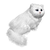 Simulación de Juguetes para Gatos de Peluche | Juguete Modelo Gatito Persa | Bonito Gato de Peluche en Cuclillas, muñeco de estatuilla de Gatito vívido, Adornos de Animales de Peluche