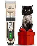 oneisall maquina de cortar pelo para gatos silenciosa, con 6 Peines de Guía Máquina Cortar Pelo Perro Gato Cortador de Pelo Recargable (Oro)