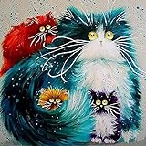 Fuumuui Pintura por Números Adultos y Niños Principiantes con Pinceles y Pinturas Acrílicas 40 x 50 cm - Animales, Gatos